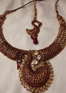 Exquisite Peacock Kundan Necklace Set from Jaipur