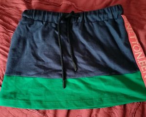 Colorblock Drawstring Skirt