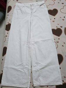 White Wide-Leg Jeans