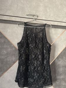 Elegant Black Lace Halter Top
