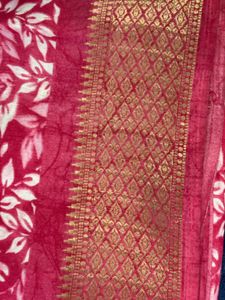 Vibrant Pink & Gold Brocade Saree