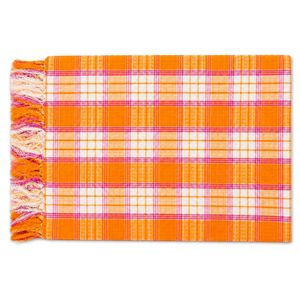 Vibrant Plaid Bath Towel with Fringe