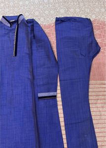 manyavar Men's Blue Kurta