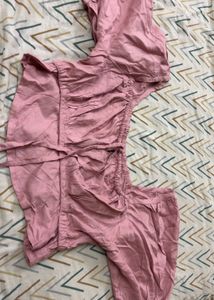 Chic Pink Ruched Cropped Top