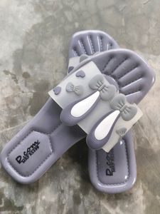 Peach Colour Rabbit Slippers For Girl Size 39