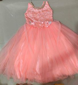 Beautiful Peach Embellished party dress