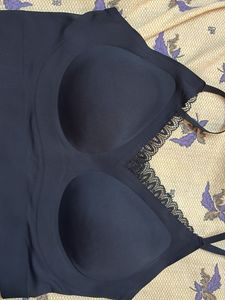 Comfortable Black Lace Trim Bralette