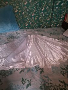 white 5 mtr flare anarkali dress
