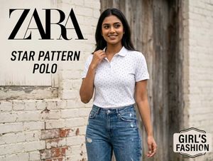 Zara Star Pattern Polo Shirt