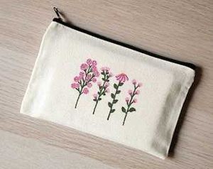 Floral Embroidered Pouch