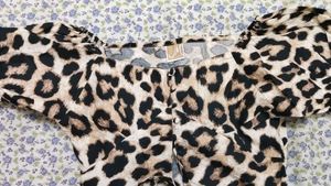 Leopard Print Button-Up Top