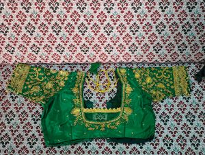 Bridal Aari work Green blouse