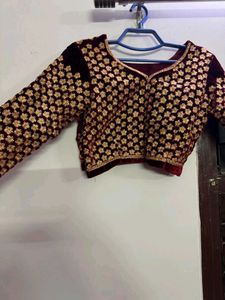 Embroidered Velvet Blouse lehenga