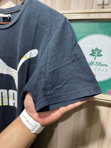 Puma Navy Blue Crew Neck Graphic T-Shirt