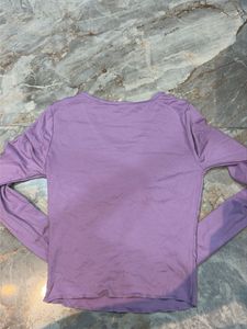 Lavender V-Neck Long Sleeve Top