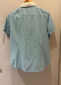 Striped Short Sleeve Button-Up Shirt
