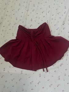 Ruby Red tube top with Drawstring