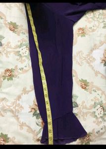 ZARA Deep Purple Pleated Ruffle Shirt