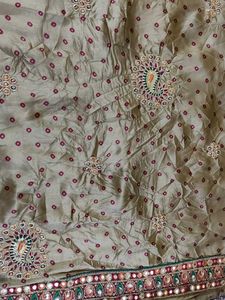 Elegant Olive Green Silk Saree