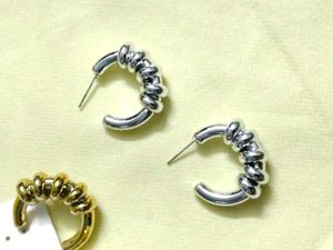 combo of 2 Twisted Hoop Earrings