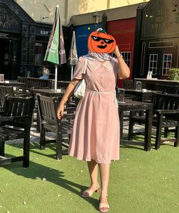 Korean Peach Dress (Belt Not Available)..