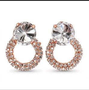 Sparkling Rose Gold Hoop Earrings