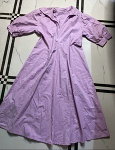 price drop  Lavender Puff Sleeve Midi Dress