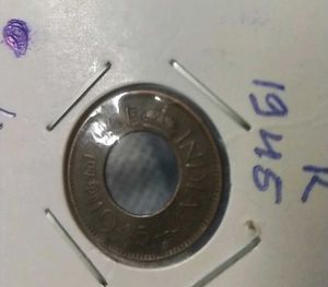 L Mint (Lahore) 1945 India One Pice Coin | King
