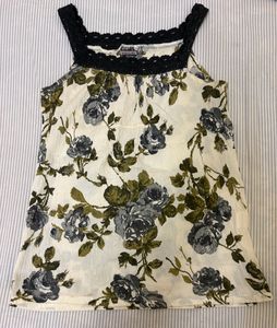 Vintage Floral Crinkle Georgette cami top