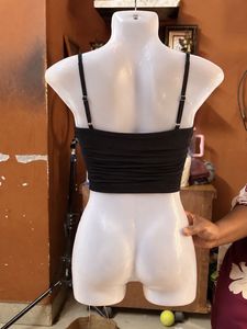 Chic Black Mesh Wrap Crop Top