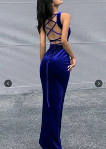 Blue Velvet Maxi Dress