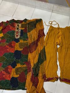 multicolour Patchwork Kurta set