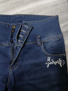 Distressed High-Waisted Denim Jeans
