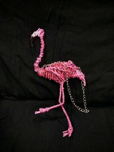 Unique Flamingo wire Figurine handmade