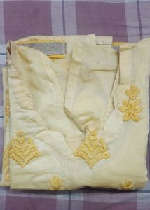 Chanderi Silk Embroidered Kurta With Salwar