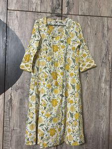Yellow Floral Print Kurta