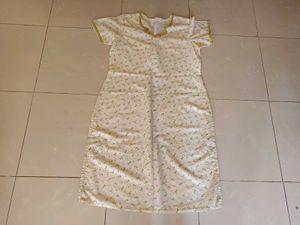 Unused Floral Print Cotton Kurta