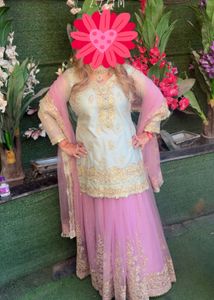 Lashkaraa Purple Embroidered Lehenga Set
