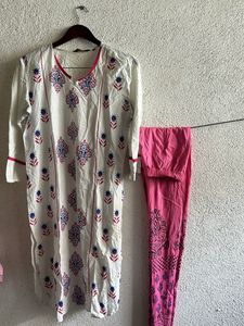 Flawless Set Of 2- Cotton Kurti+ Leggings
