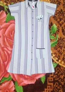 Striped Nightgown with Floral Print