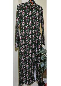Stylish Printed Midi Dress with Slit