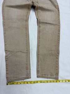 Tan Straight Leg Denim Jeans