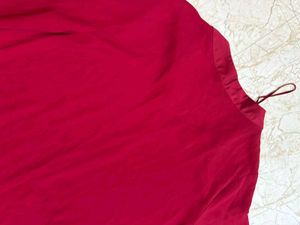 Red V-Neck High-Low Tunic Top...