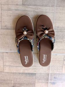 Embroidered Wedge Sandals