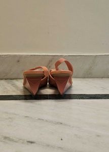 Prada Inspired Stylish Orange Slingback Wedge Heel