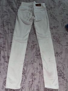 Cream High-Waist Straight Leg Jeans