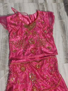 Pink Colour Lehanga Set Work On Net 🤍🤍🤍With Zip