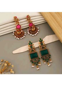 Beautiful Oxidised Gold Designer Earrings Combo