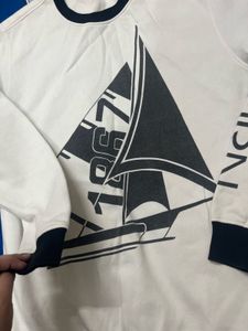 Nautica White Graphic Sweatshirt