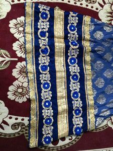 Royal Blue Brocade heavy lehenga